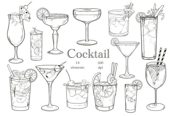Download Cocktail Clipart, Drinks Illustrations - Cocktail Collection