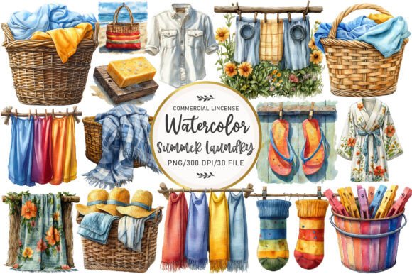 Download Summer Laundry Day Clipart - Summer laundry Collection