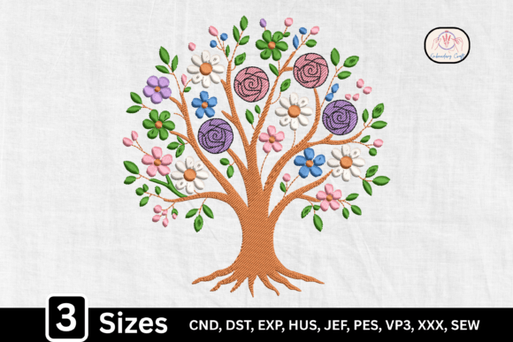 Download Decorative Sewing Floral Tree - Floral tree Collection