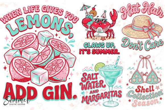 Download Retro Beach Quotes Cherry Summer Bundle - Premium Resources