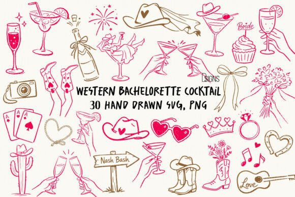 Download Western Bachelorette Cocktail SVG Bundle - Cocktail Collection