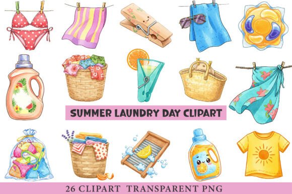 Download Summer Laundry Day Clipart - Summer laundry Collection
